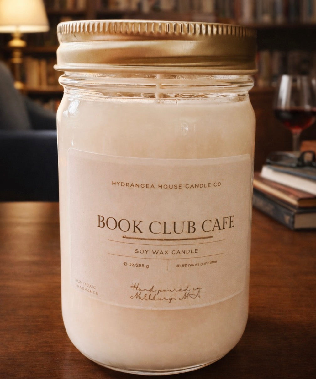 Book Club Cafe 10 oz soy wax candle