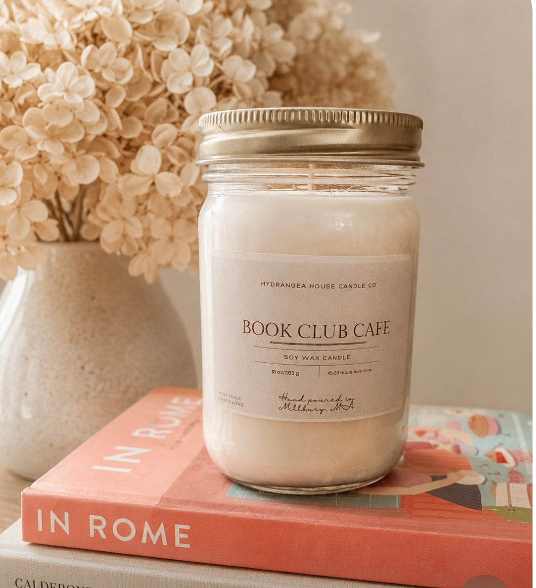 Book Club Cafe 10 oz soy wax candle