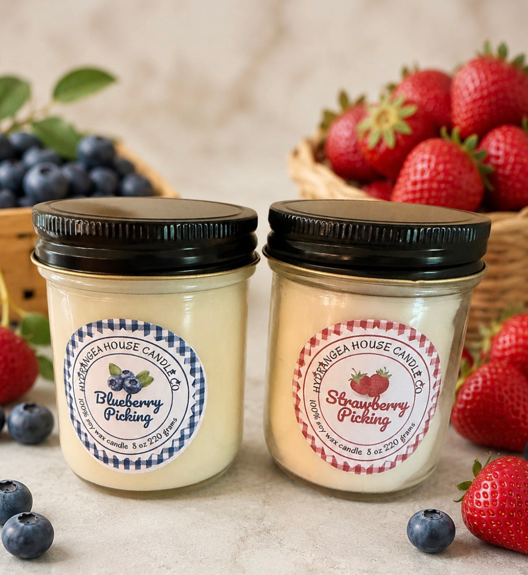 Berry Picking 8 oz soy candle duo